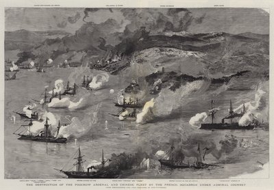 The Destruction of the Foochow Arsenal and Chinese Fleet by the French Squadron under Admiral Courbet by Joseph Nash